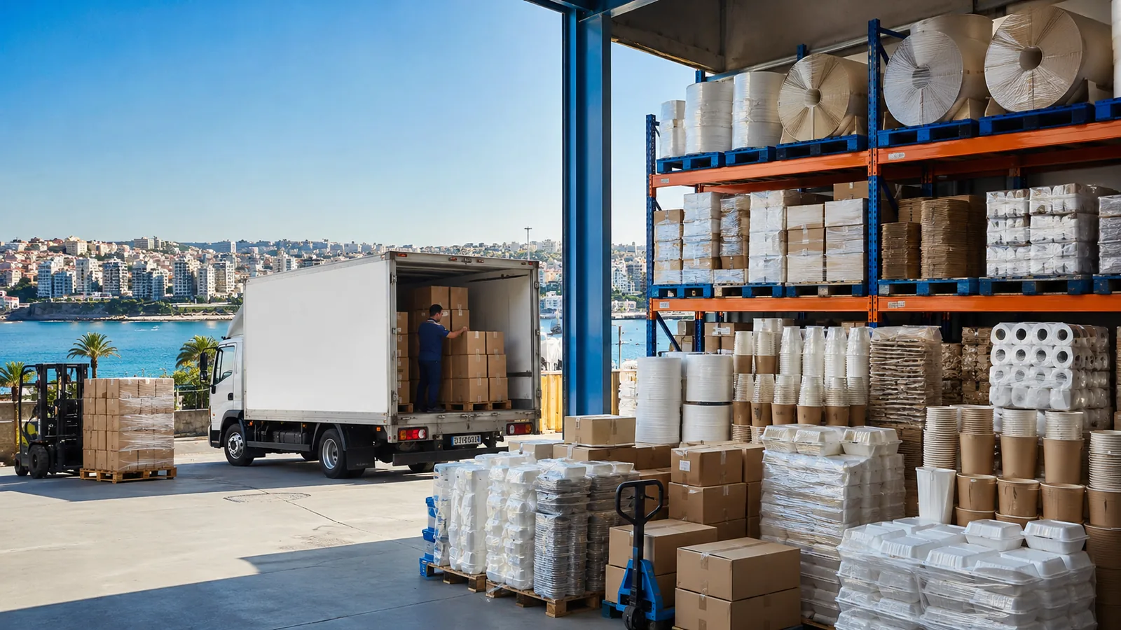Leen Trade warehouse and distribution operation in Saida, Lebanon